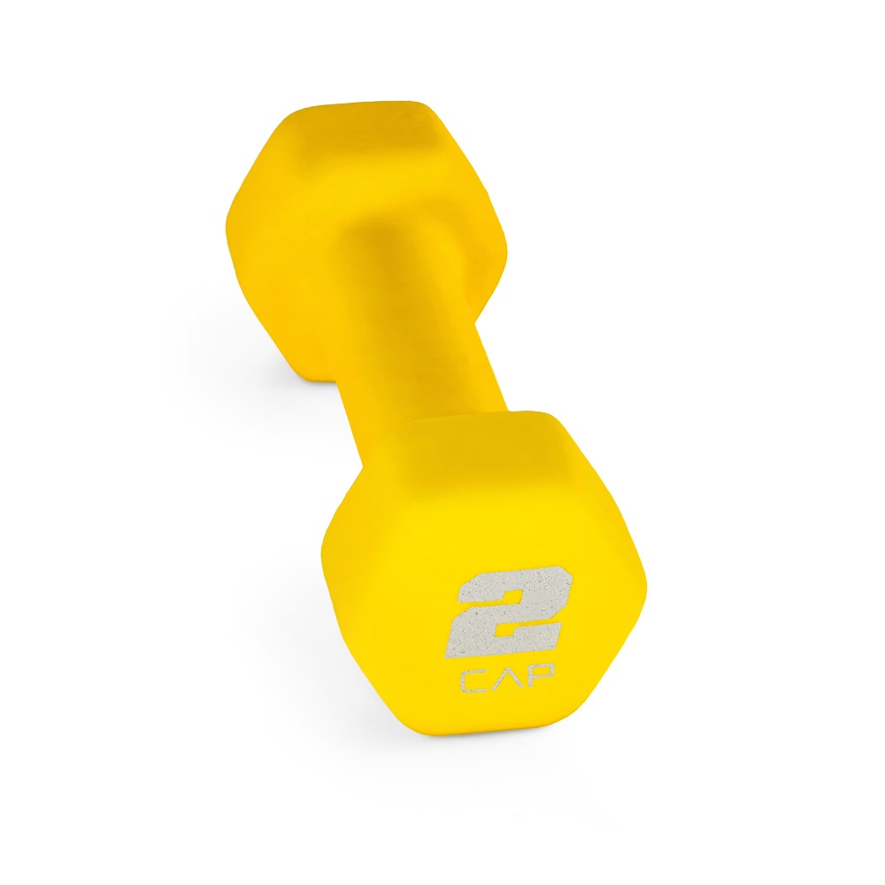 Home Gym Yellow - ดัมเบลนีโอพรีน 2 ปอนด์ สำหรับออกกำลังกายที่บ้าน อุปกรณ์ฟิตเนส สีเหลือง