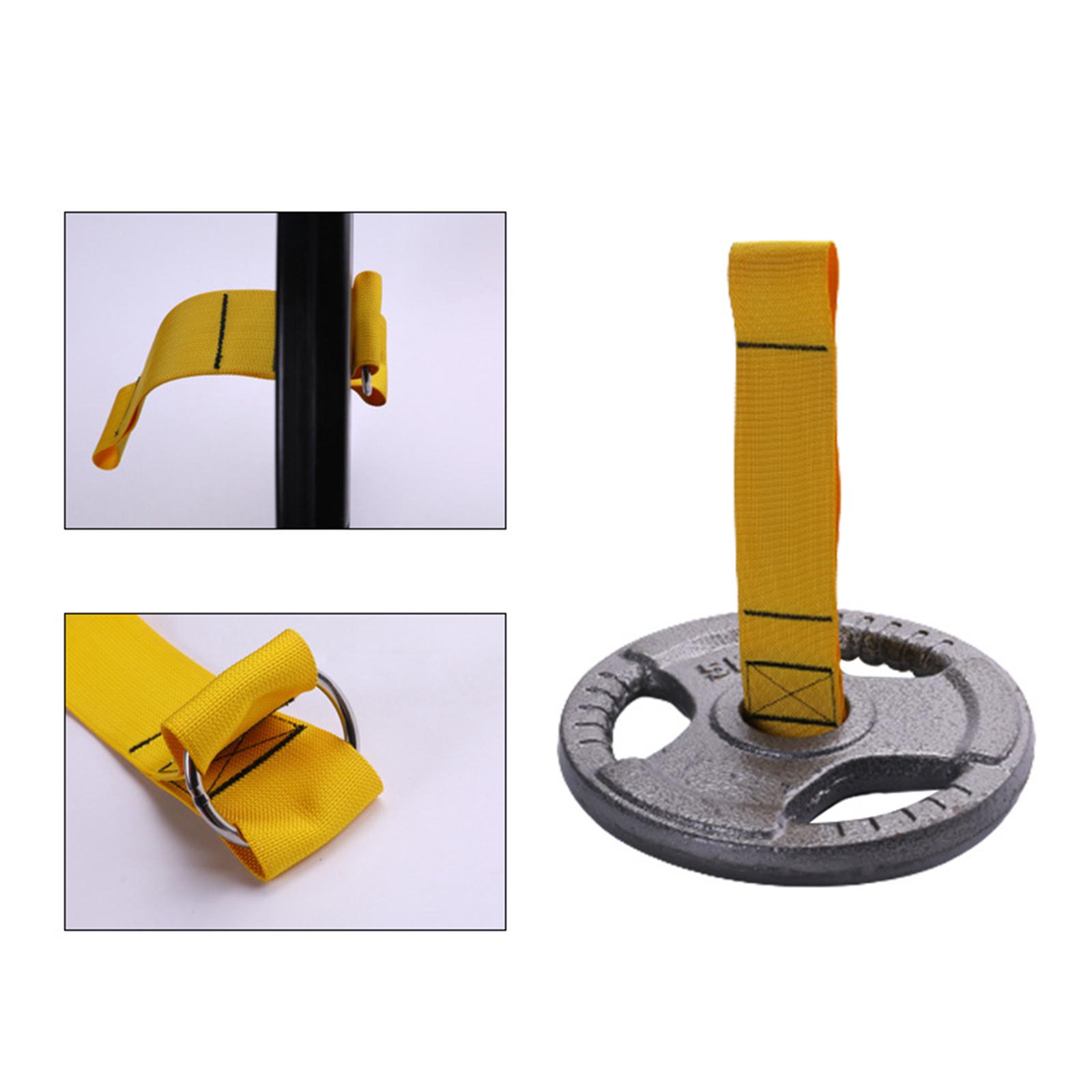 Home Gym Yellow - สายรัดพร้อมเข็มขัดสีเหลืองสำหรับออกกำลังกายแบบ Heavy Duty อุปกรณ์เสริมสำหรับฟิตเนส สายรัดออกกำลังกายสำหรับใช้ในบ้าน เสริมสร้างกล้ามเนื้อ