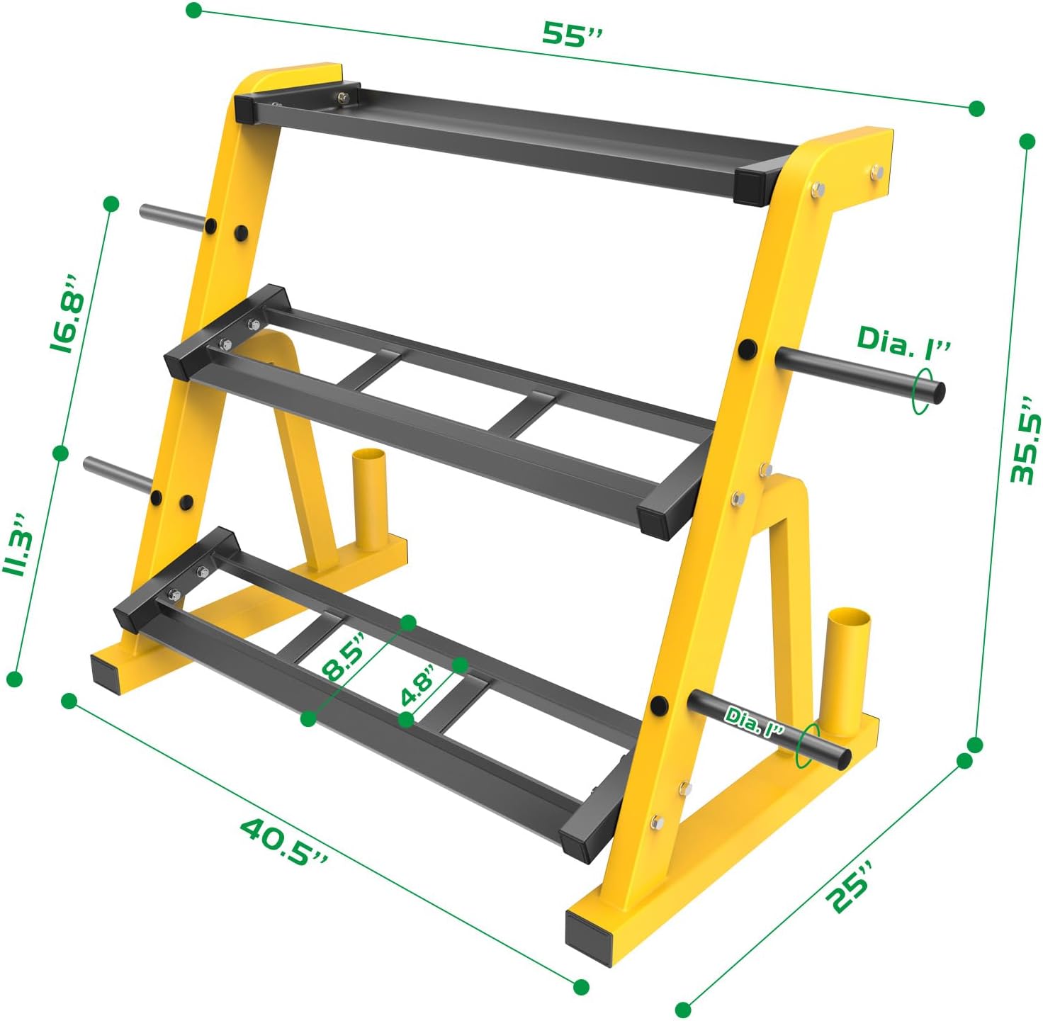 ชั้นวางดัมเบลแบบสามชั้นสำหรับง - Home Gym Yellow บทวิจารณ์และราคา