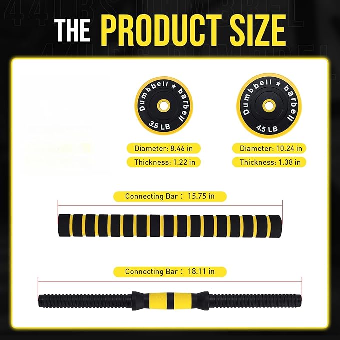 ชุดดัมเบลปรับน้ำหนักได้สำหรับย - Home Gym Yellow บทวิจารณ์และราคา
