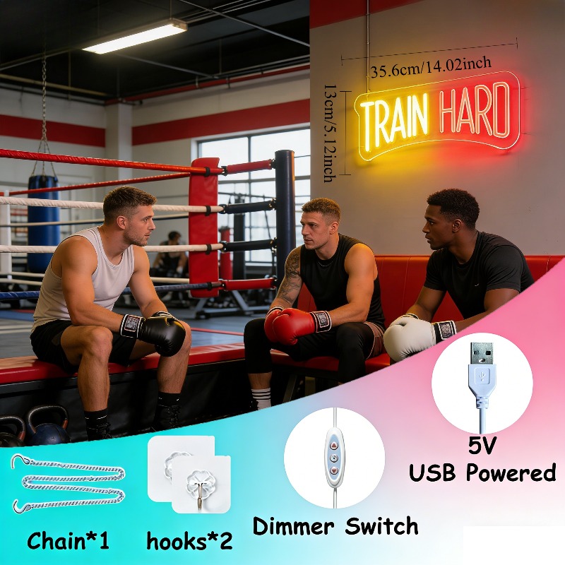 ป้ายไฟนีออน LED สีเหลืองแดง TR - Home Gym Yellow บทวิจารณ์และราคา